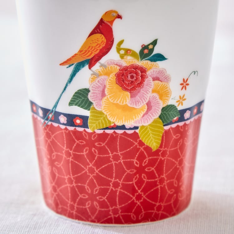 Jalsa 7Pcs Bone China Printed Cutting Chai Cups with Stand - 160ml