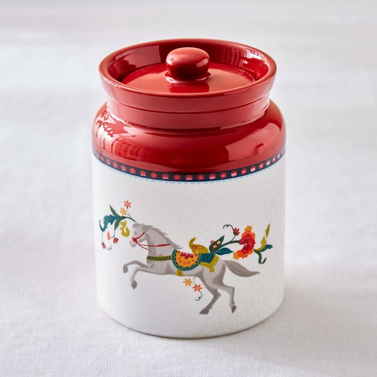 Jalsa Set of 2 Bone China Printed Canisters - 540ml