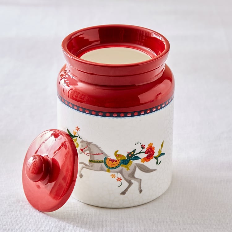 Jalsa Set of 2 Bone China Printed Canisters - 540ml