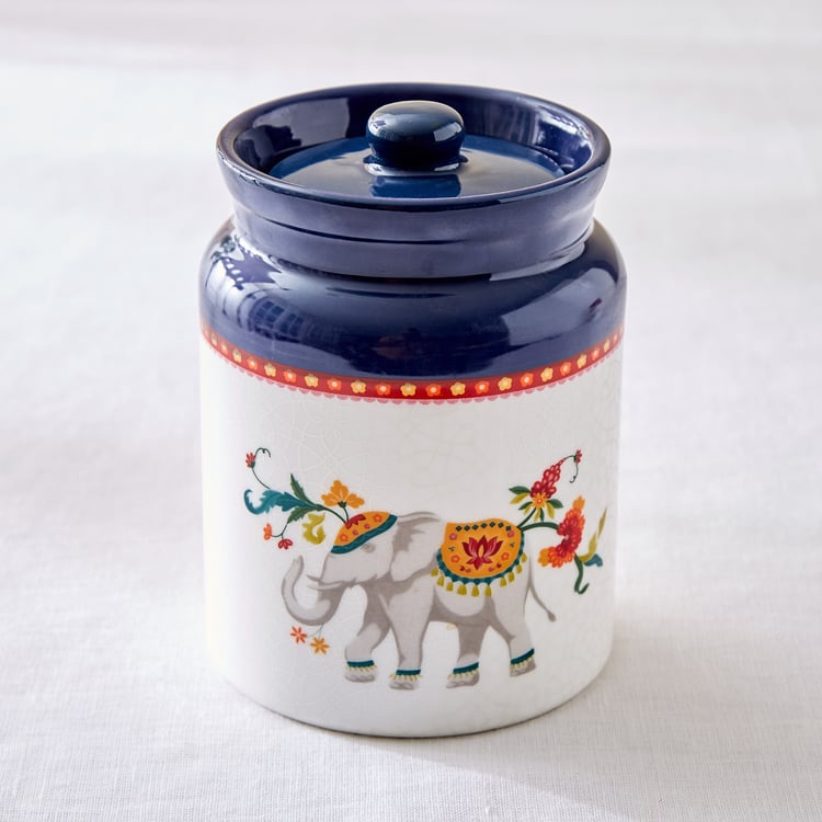 Jalsa Set of 2 Bone China Printed Canisters - 540ml