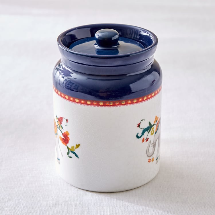 Jalsa Set of 2 Bone China Printed Canisters - 540ml