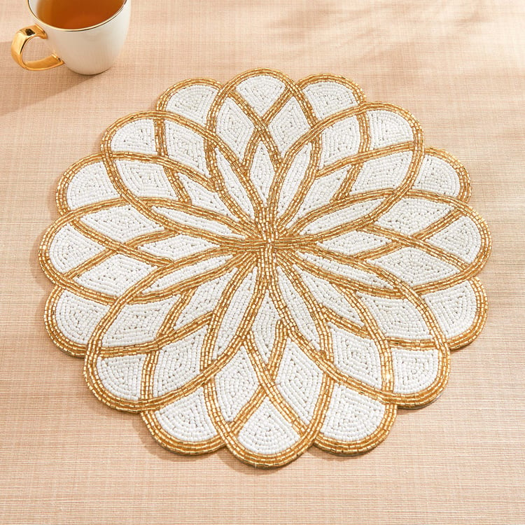 Halycon Dahlia Beaded Placemat