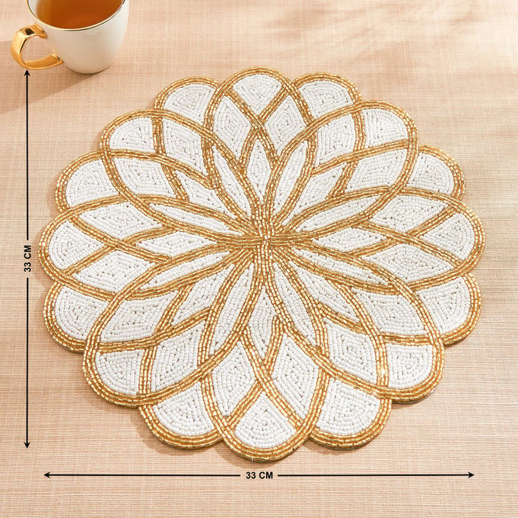 Halycon Dahlia Beaded Placemat