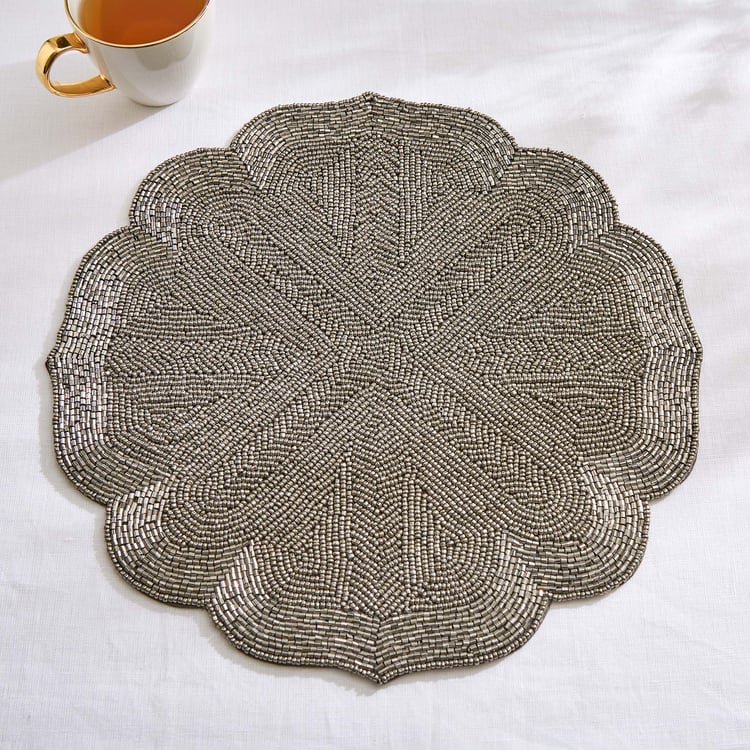 Halcyon Smoke Beaded Placemat