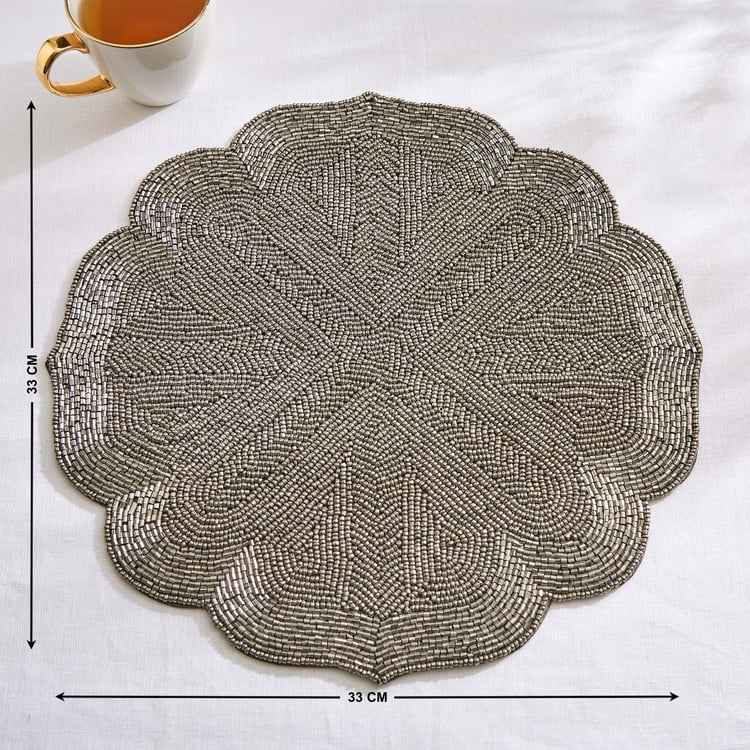 Halcyon Smoke Beaded Placemat