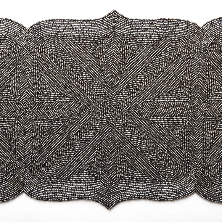 Halcyon Smoke Beaded Table Runner