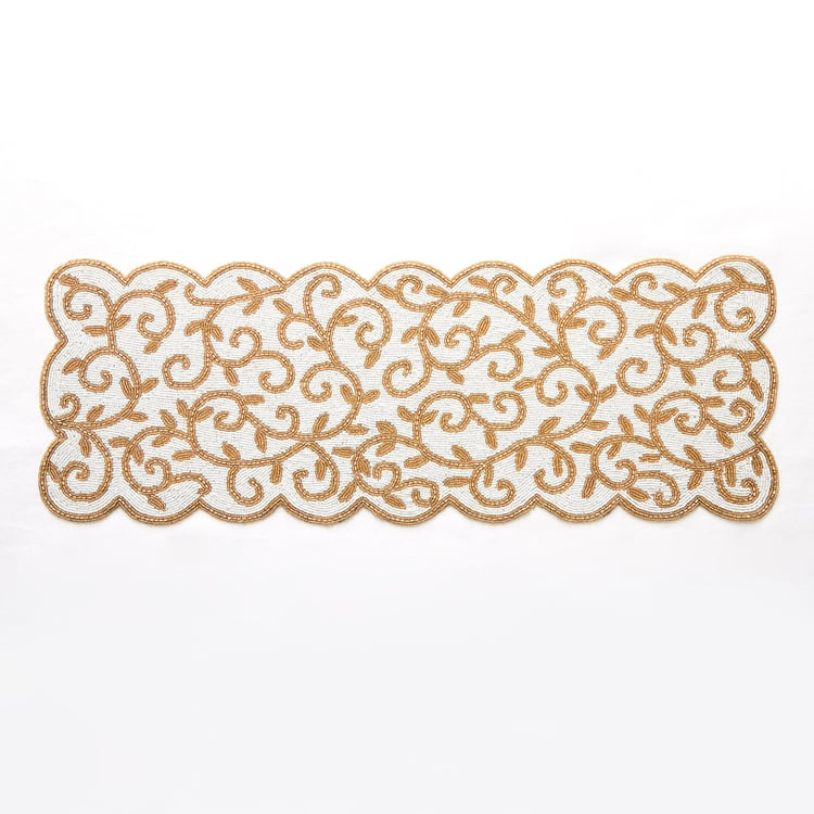 Halcyon Swirl Beaded Table Runner