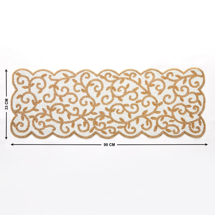 Halcyon Swirl Beaded Table Runner