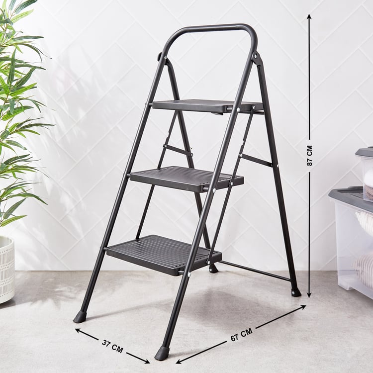 Omnia Newport Metal Foldable 3-Step Ladder