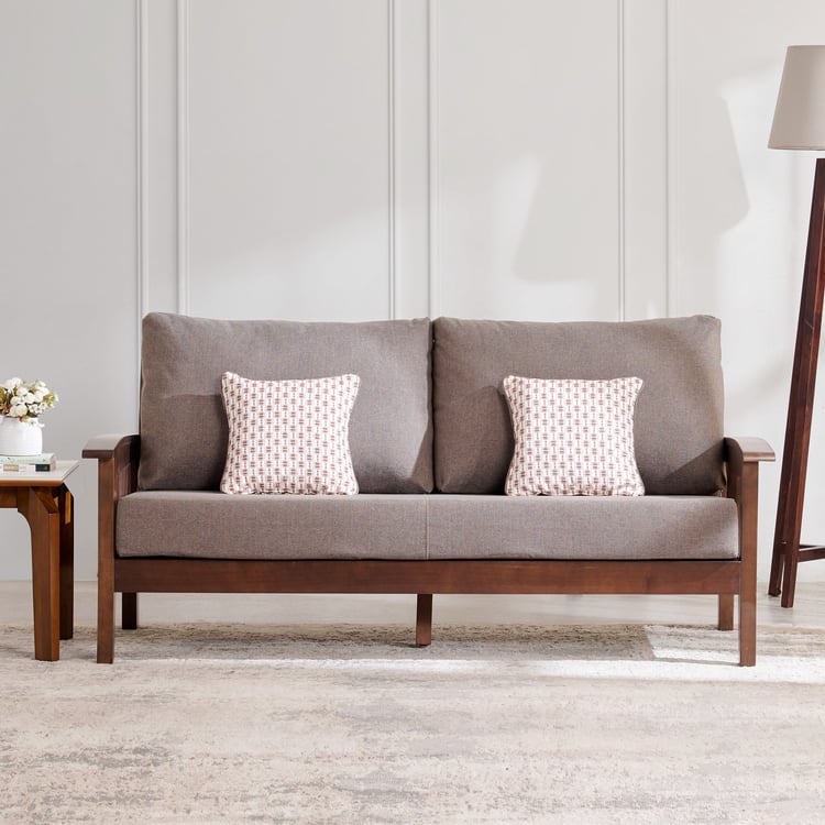 Abby Fabric 3+1+1 Seater Sofa Set - Brown