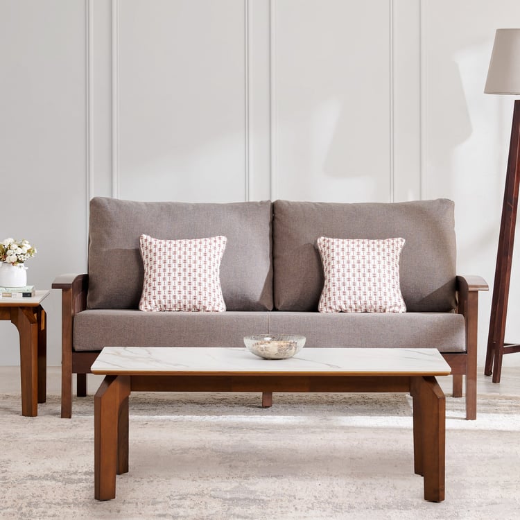 Abby Fabric 3+1+1 Seater Sofa Set - Brown