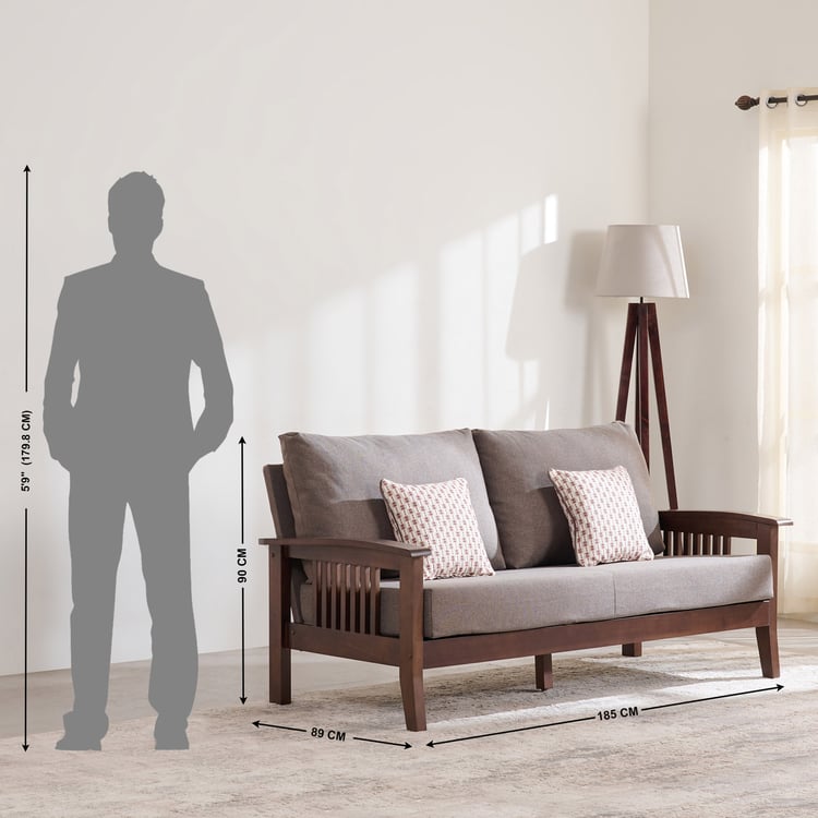 Abby Fabric 3+1+1 Seater Sofa Set - Brown