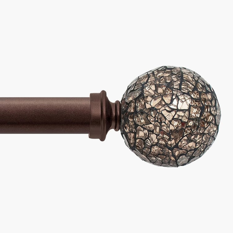 DECO WINDOW Premium Extendable Single Curtain Rod - 25mm, Mosaic Brown (36-66in)