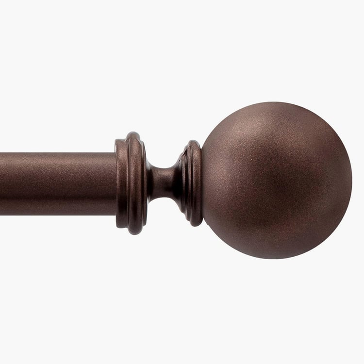 DECO WINDOW Premium Extendable Single Curtain Rod - 25mm, Brown (52-144in)