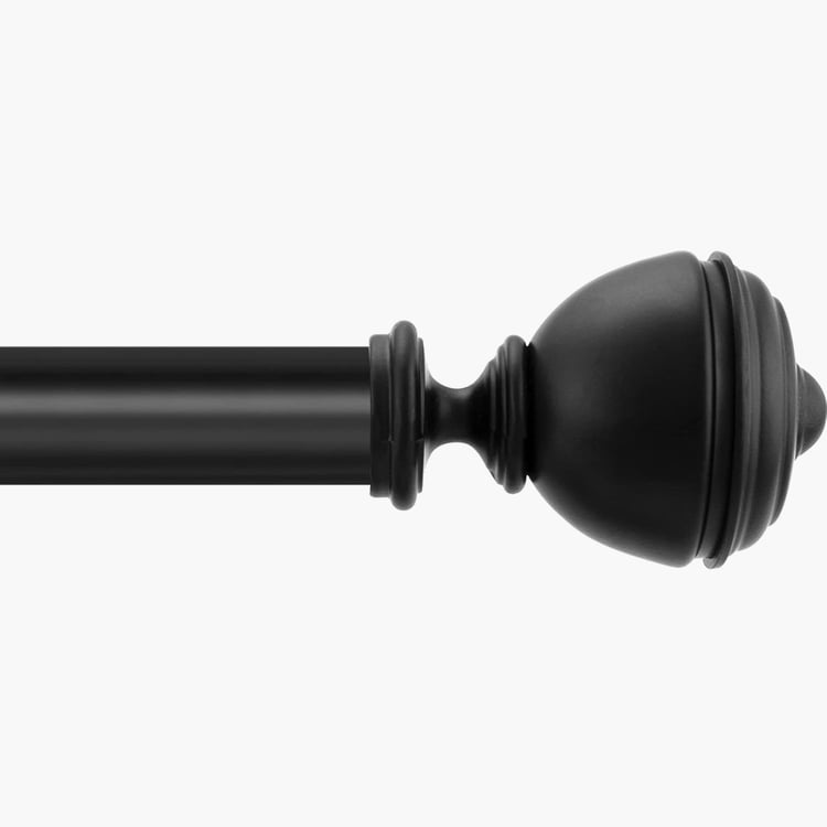 DECO WINDOW Premium Extendable Single Curtain Rod - 25mm, Black (36-66in)