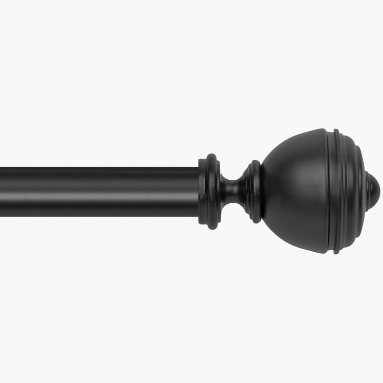 DECO WINDOW Premium Extendable Single Curtain Rod - 25mm, Black (36-66in)