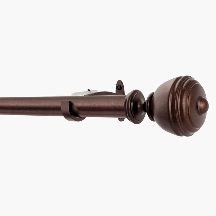 DECO WINDOW Premium Extendable Single Curtain Rod - 25mm, Brown (36-66in)