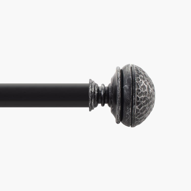 DECO WINDOW Premium Extendable Farmhouse Single Curtain Rod - 25mm, Black Matte (33-66in)