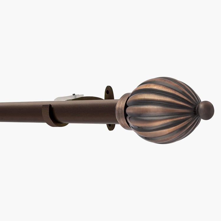 DECO WINDOW Premium Extendable Single Curtain Rod - 25mm, Kamrak Antique Copper (36-66in)