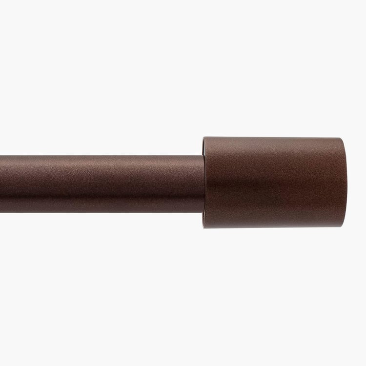 DECO WINDOW Premium Extendable Single Curtain Rod - 25mm, Brown (52-144in)