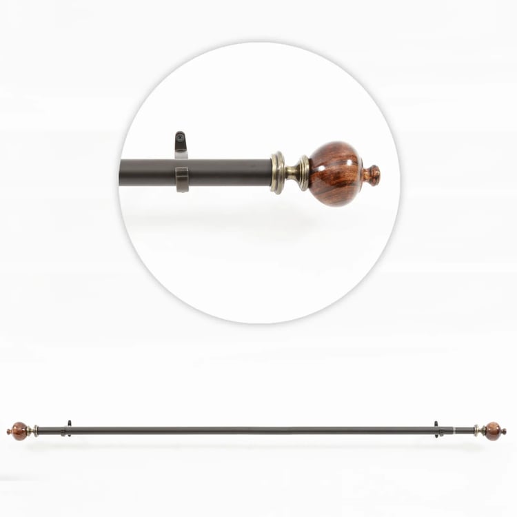 DECO WINDOW Extendable Curtain Rod - 1", Brown Matte (52"-144")