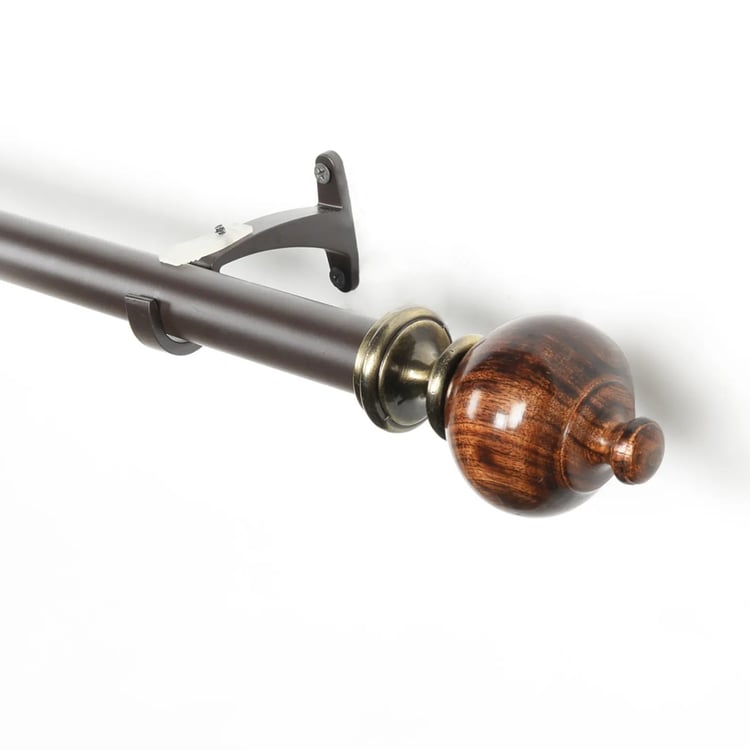 DECO WINDOW Extendable Curtain Rod - 1", Brown Matte (52"-144")