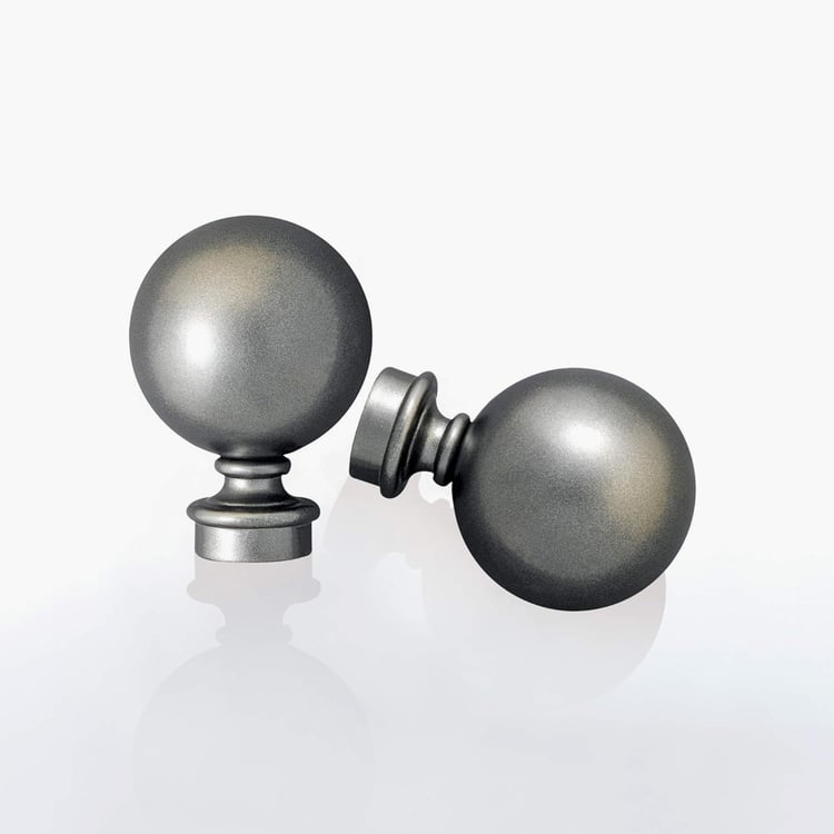 DECO WINDOW Set of 2 Metal Sphere Curtain Rod Finials