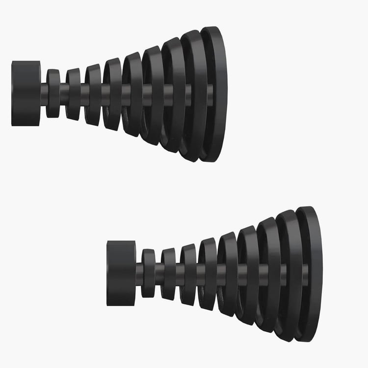 DECO WINDOW Set of 2 Metal Grooved Curtain Rod Finials