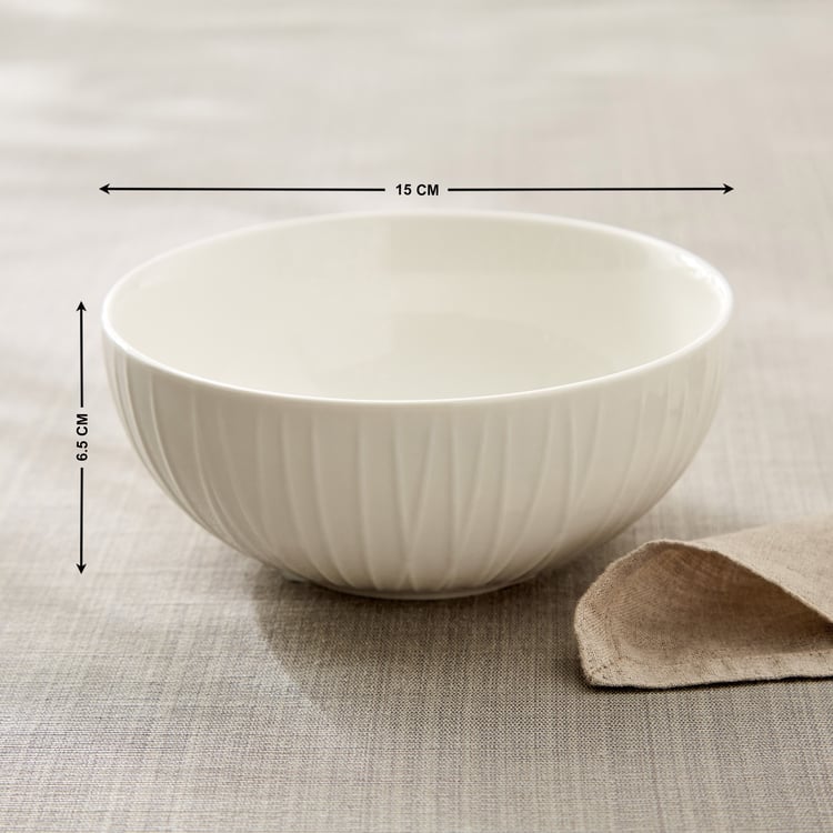 Marshmallow Brook Porcelain Ribbed Cereal Bowl - 650ml