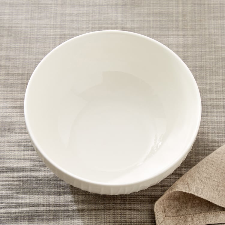 Marshmallow Brook Porcelain Ribbed Cereal Bowl - 650ml