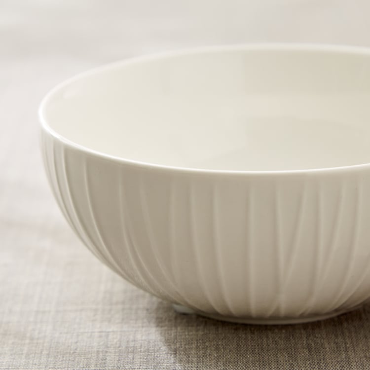 Marshmallow Brook Porcelain Ribbed Cereal Bowl - 650ml