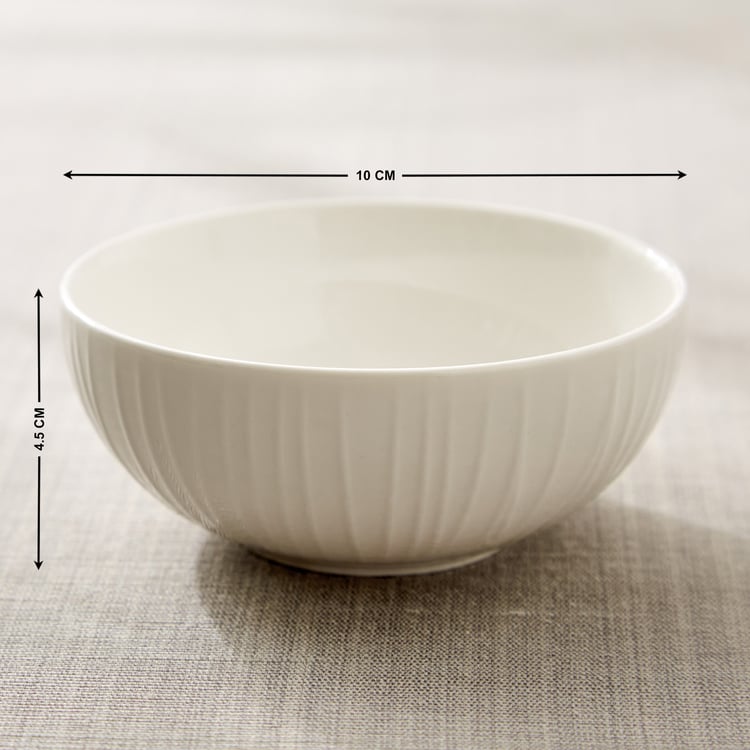 Marshmallow Brook Porcelain Ribbed Katori - 180ml