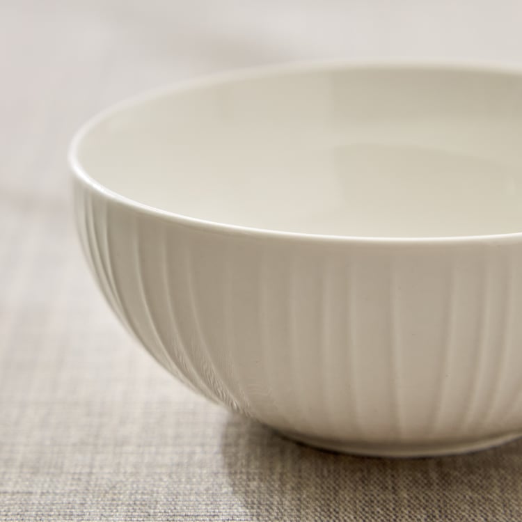 Marshmallow Brook Porcelain Ribbed Katori - 180ml