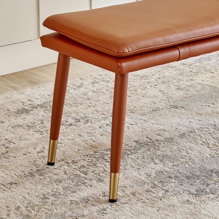 Amanda Faux Leather Dining Bench - Tan