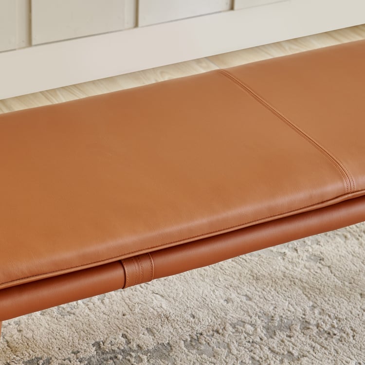 Amanda Faux Leather Dining Bench - Tan