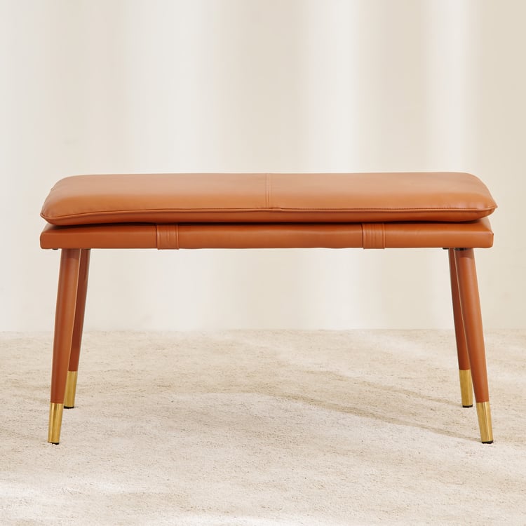 Amanda Faux Leather Dining Bench - Tan