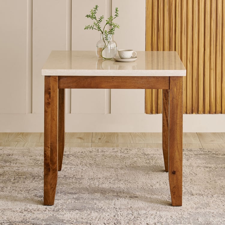 Giza Composite Marble Top 2-Seater Dining Table - Beige