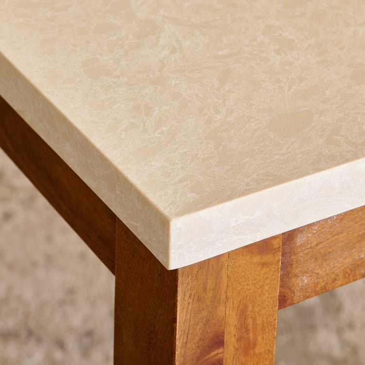 Giza Composite Marble Top 2-Seater Dining Table - Beige
