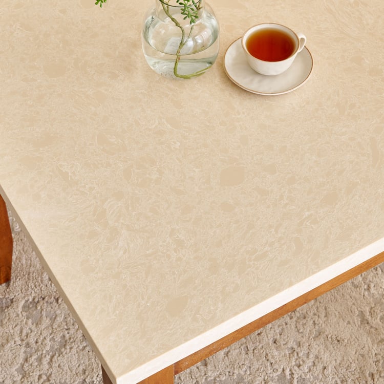 Giza Composite Marble Top 2-Seater Dining Table - Beige
