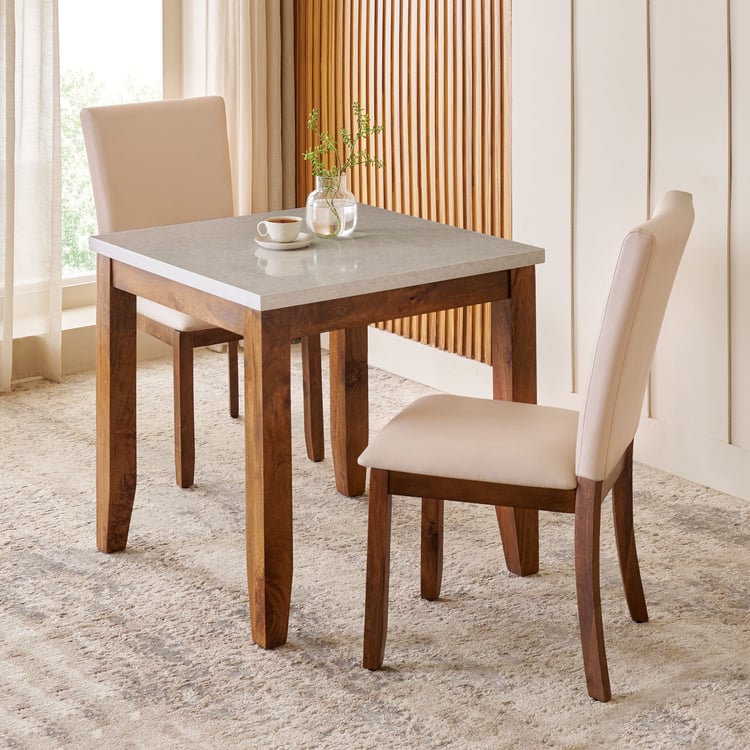 Giza Composite Marble Top 2-Seater Dining Table - Grey