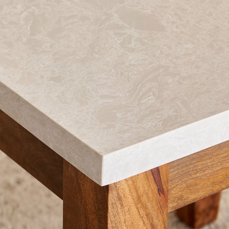 Giza Composite Marble Top 2-Seater Dining Table - Grey