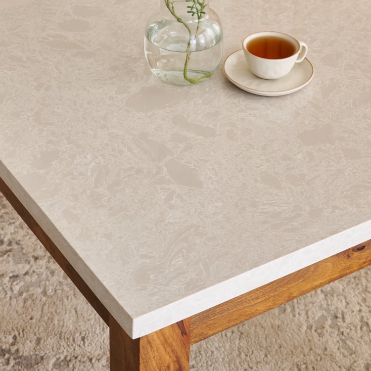 Giza Composite Marble Top 2-Seater Dining Table - Grey