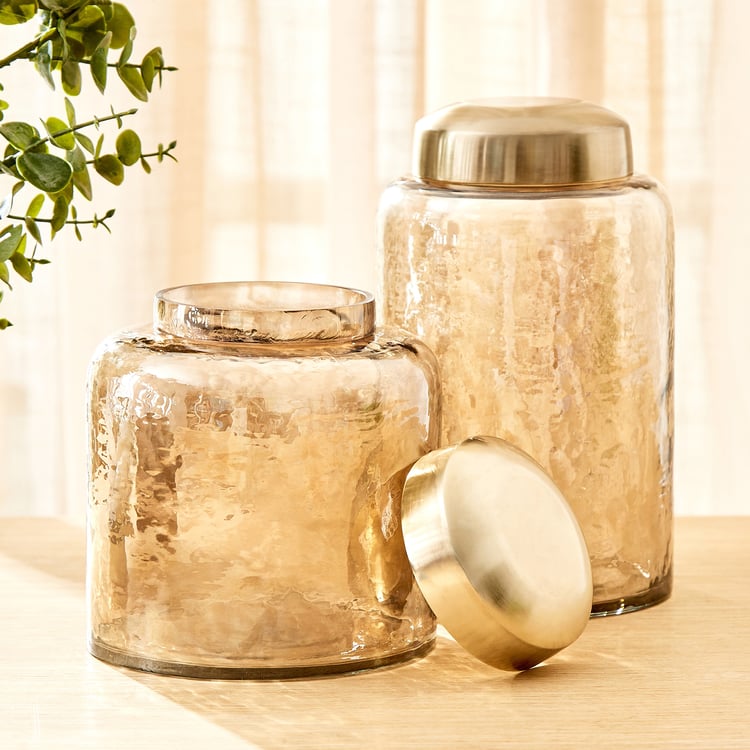 Splendid Homeshores Quella Glass Decorative Canister