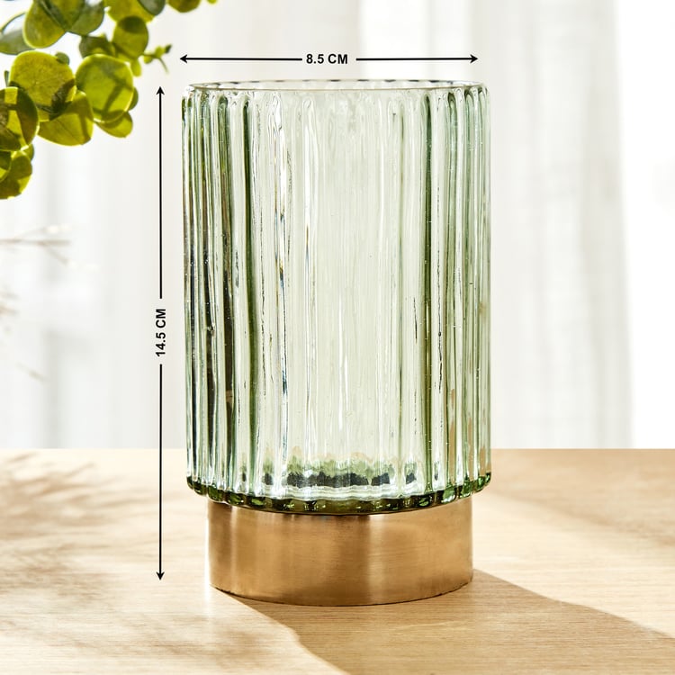 Splendid Homeshores Quinn Glass Ribbed Votive Holder