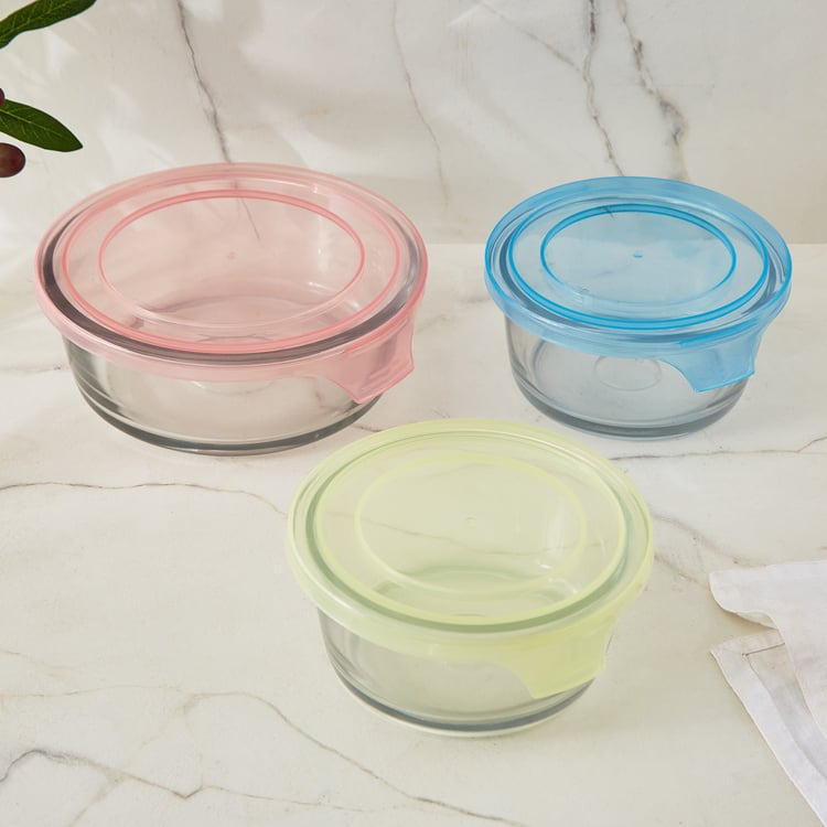 Tuscany Zinnia Set of 3 Glass Storage Containers