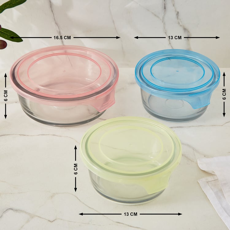 Tuscany Zinnia Set of 3 Glass Storage Containers