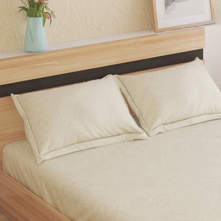 Oxford Damask Cotton 200TC Printed 3Pcs King Fitted Bedsheet Set