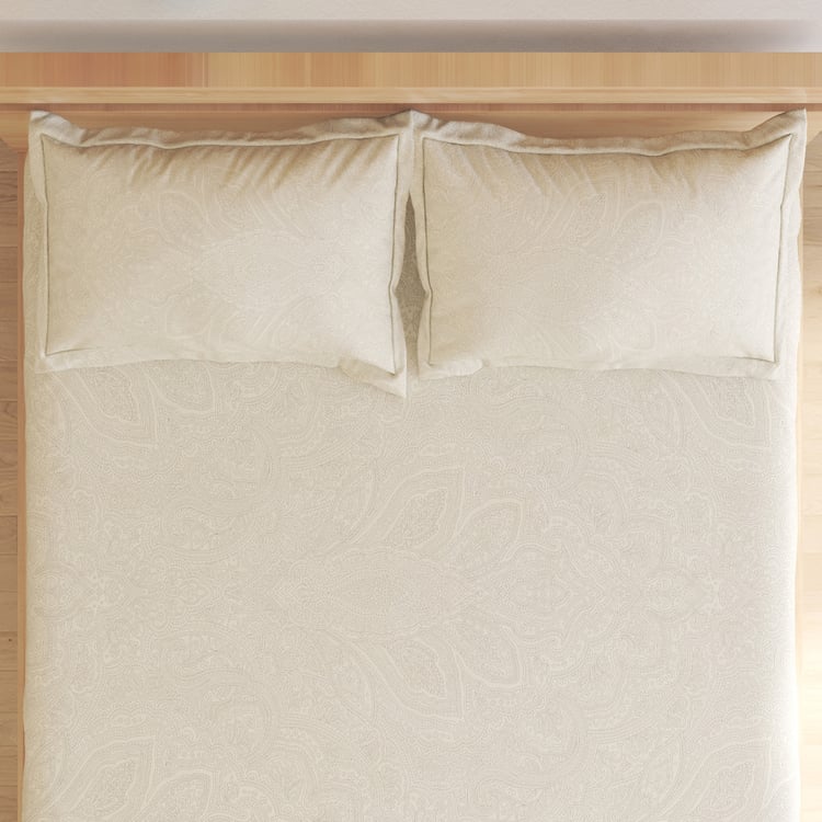 Oxford Damask Cotton 200TC Printed 3Pcs King Fitted Bedsheet Set