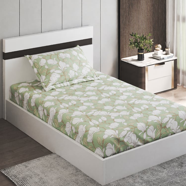 Oxford Cotton 200TC Printed 2Pcs Single Bedsheet Set