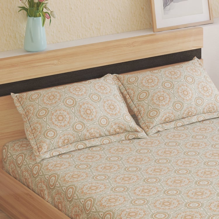 Oxford Mandala Cotton 200TC Printed 3Pcs Super King Bedsheet Set